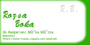 rozsa boka business card